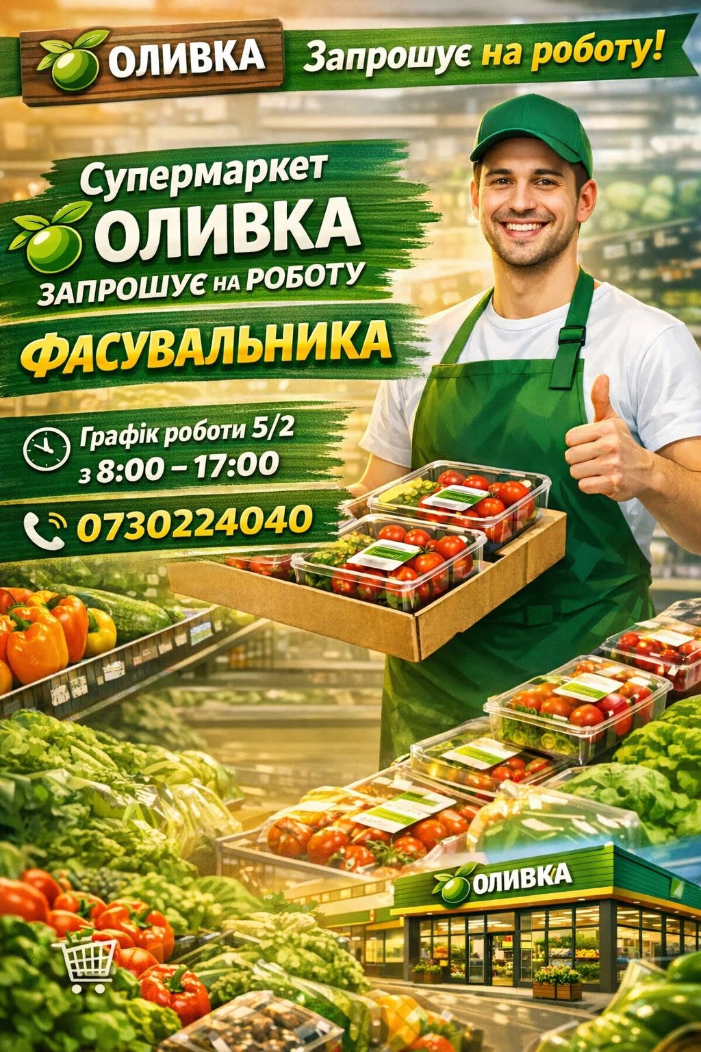 Вакансія супермаркету «Оливка» — 1